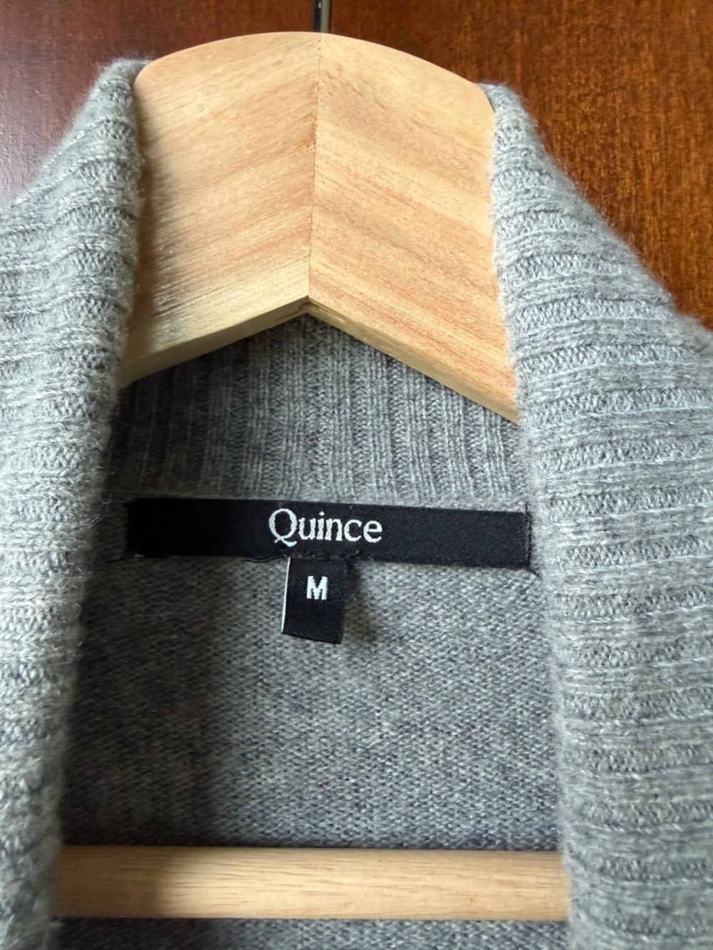 Women’s Quince Heather GreyMongolian Cashmere Open Cardigan Size Medium - Picture 8 of 11